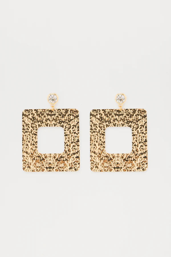 Square Rhinestone Stud Earrings