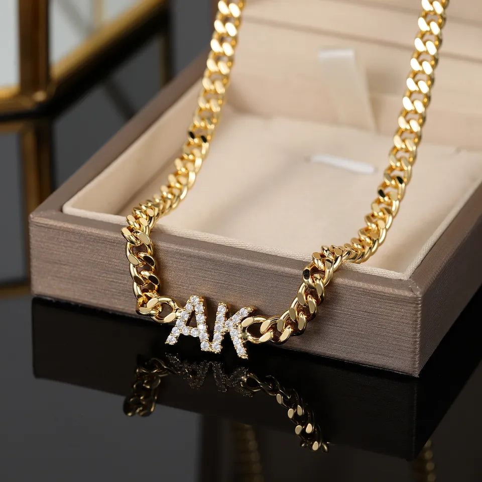 Custom Rhinestone Name Necklace