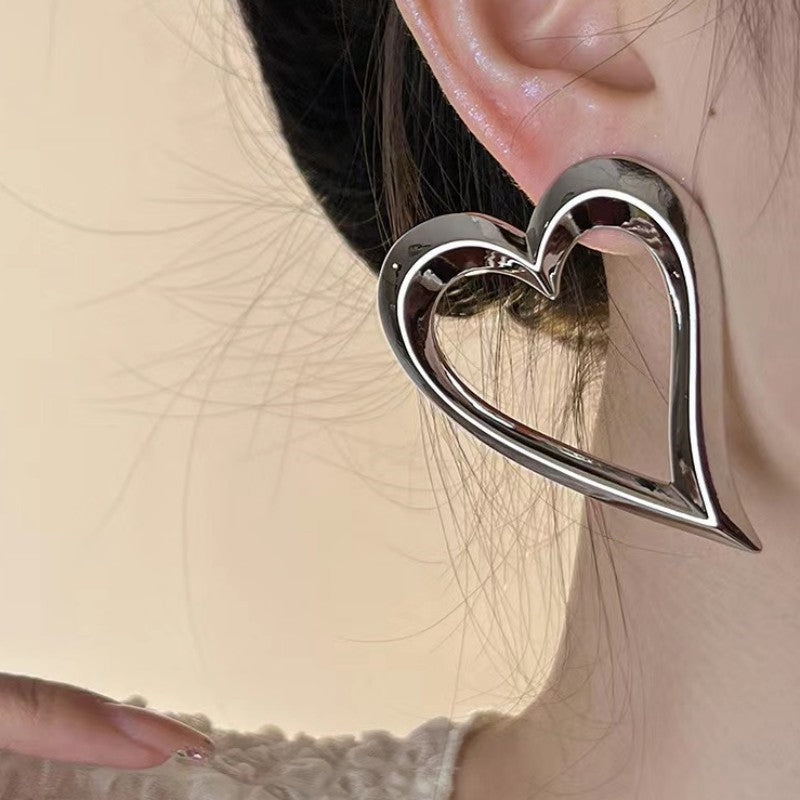 Oversized Open Heart Studs