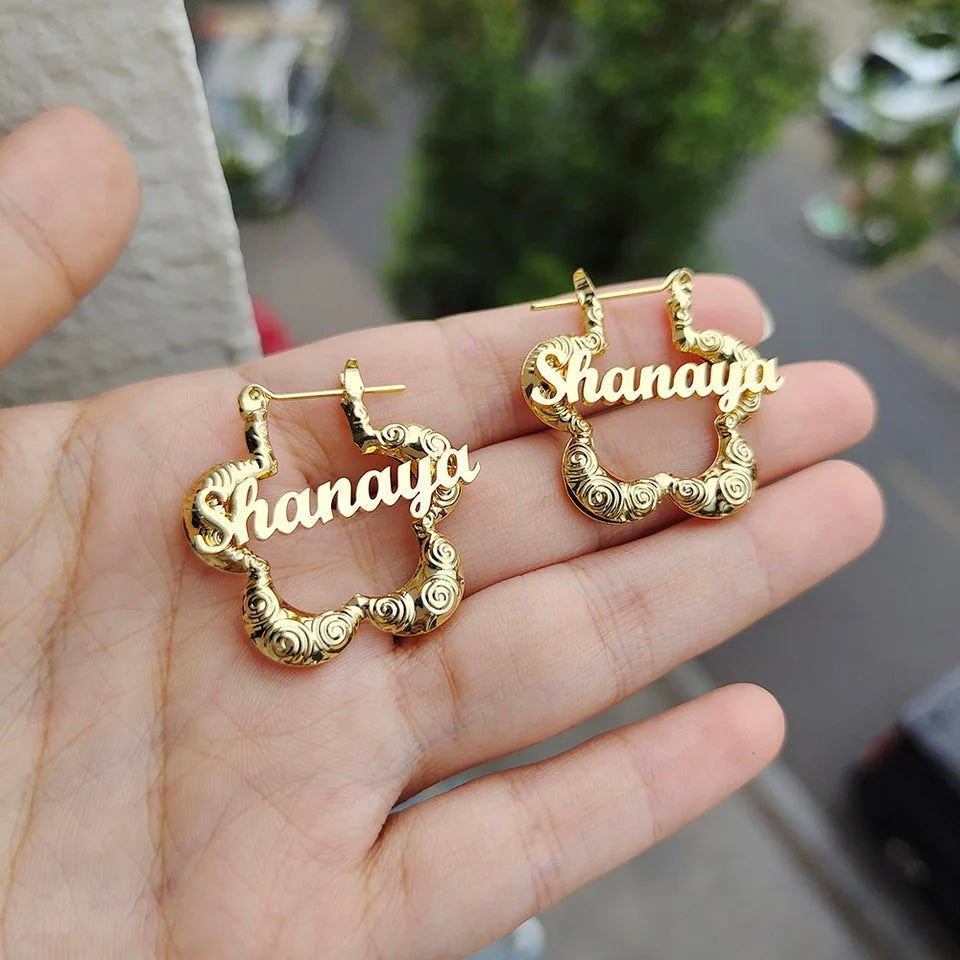 Custom Flower Kiddie Name Hoops