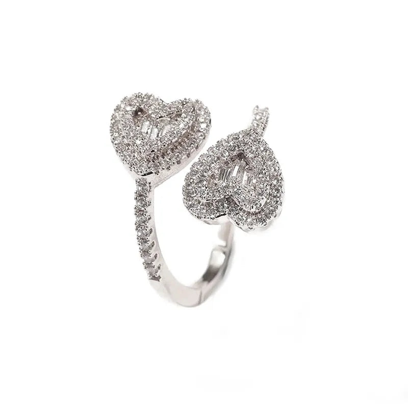 Baguette Heart Bracelet/ Ring Set