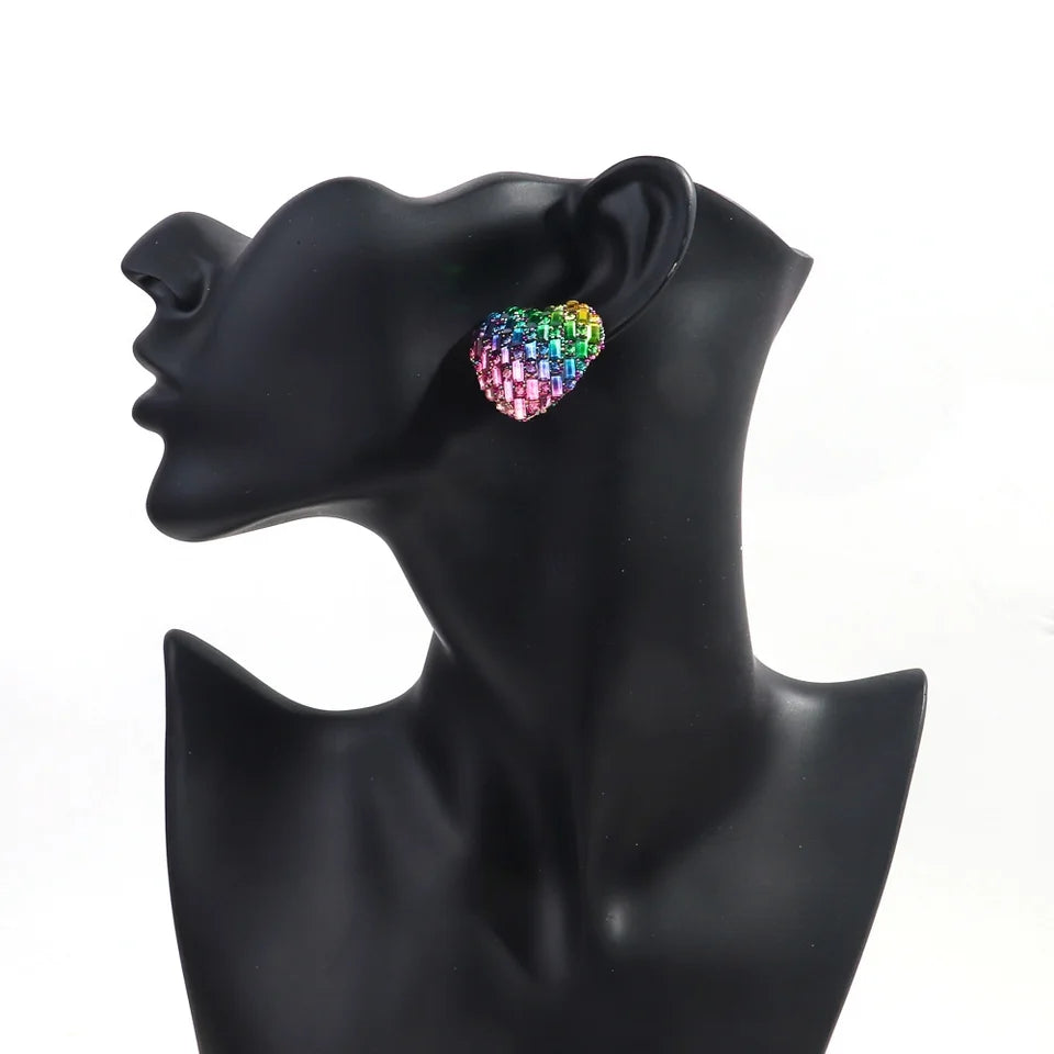 Rainbow Heart Studs