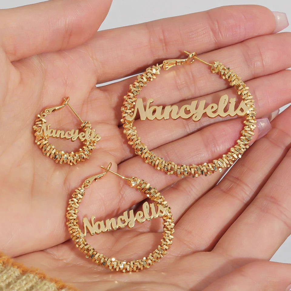 Custom Swivel Name Hoops