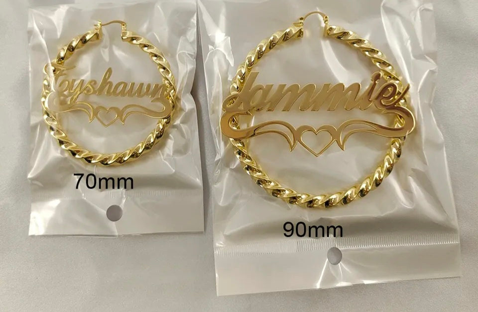 Custom Twisted Name Hoops