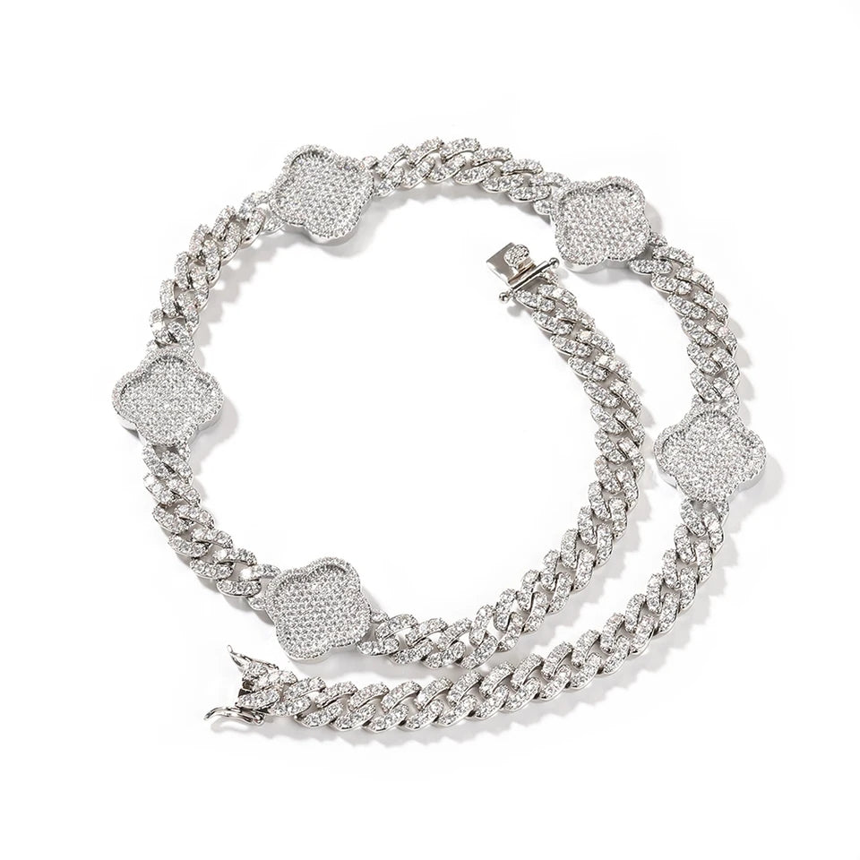 Rhinestone Clover Necklace