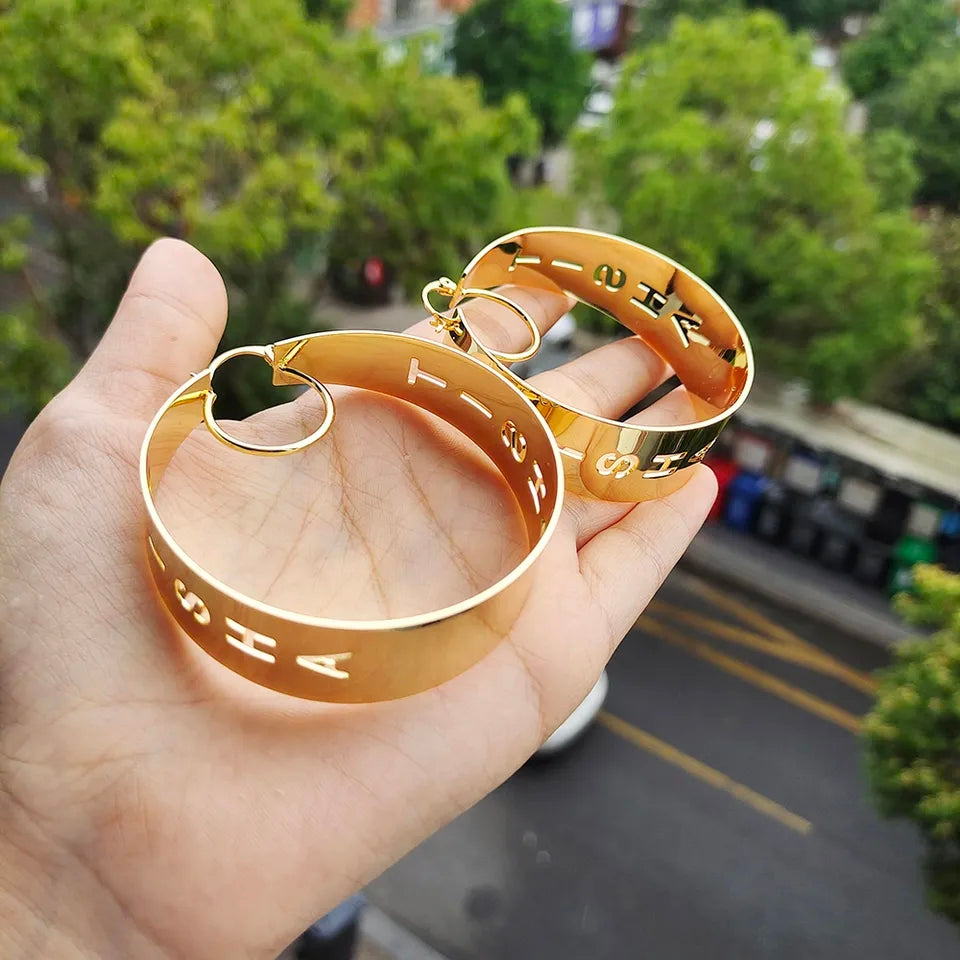 Custom Thick Name Hoops