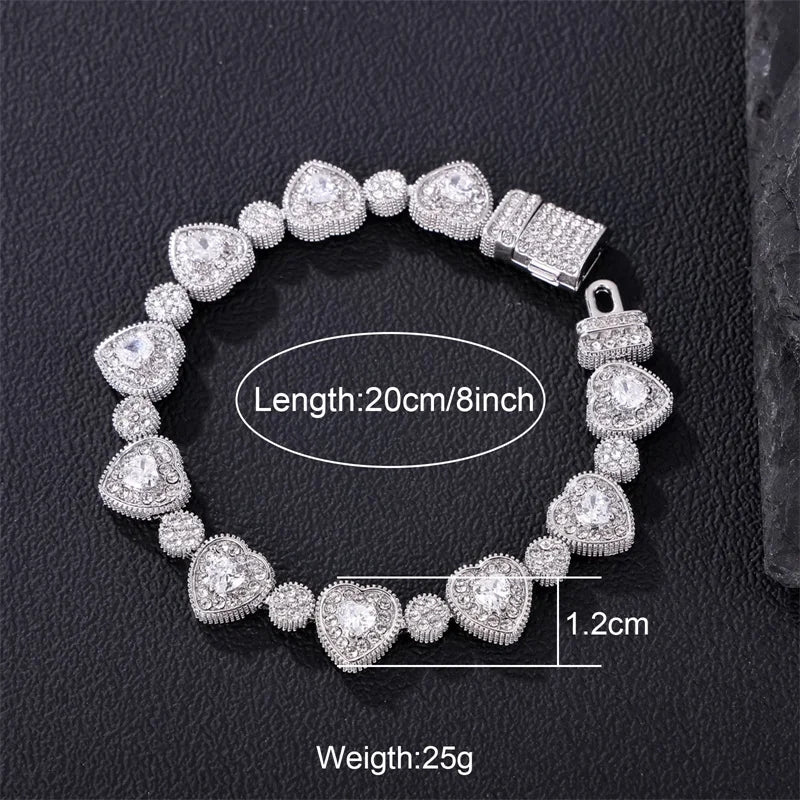 Rhinestone Heart Bracelet