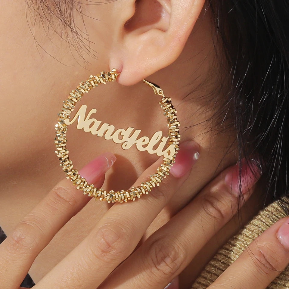 Custom Swivel Name Hoops
