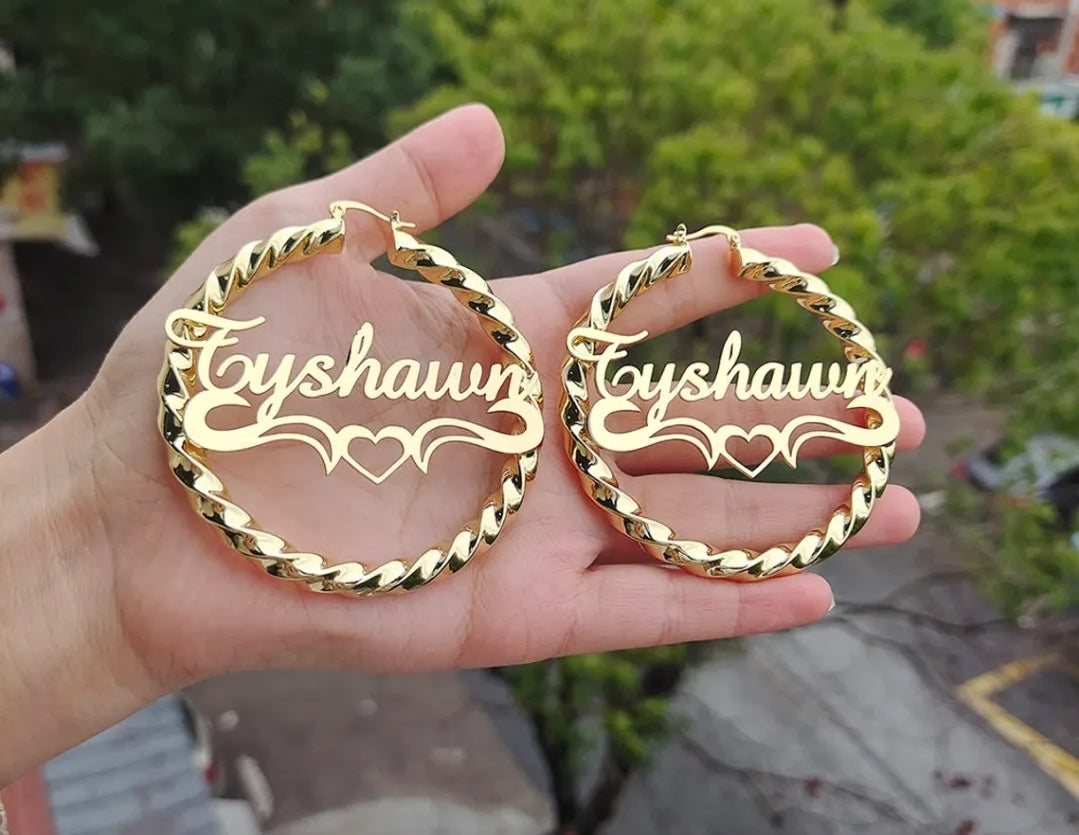 Custom Twisted Name Hoops