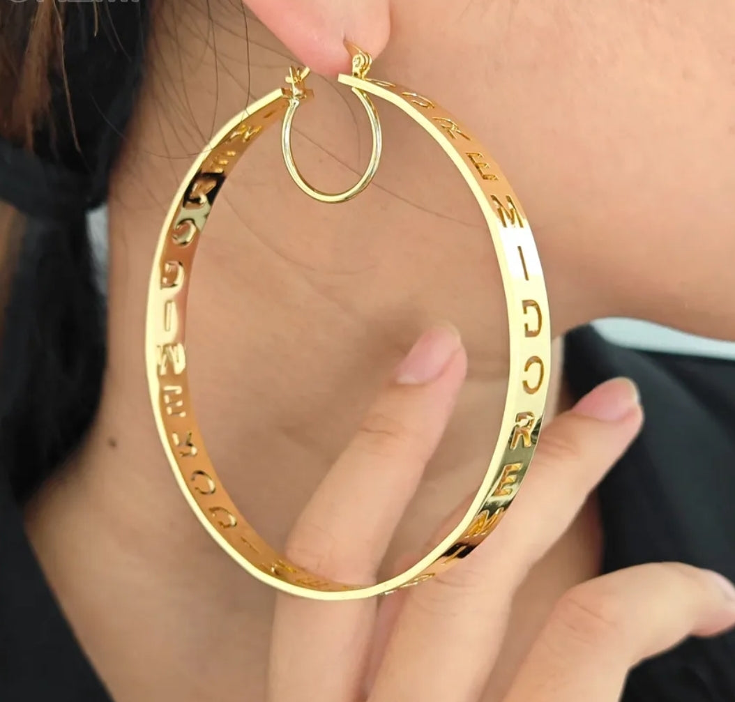 Custom Thin Name Hoops