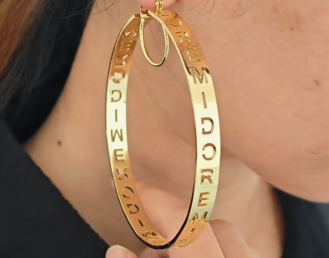 Custom Thin Name Hoops