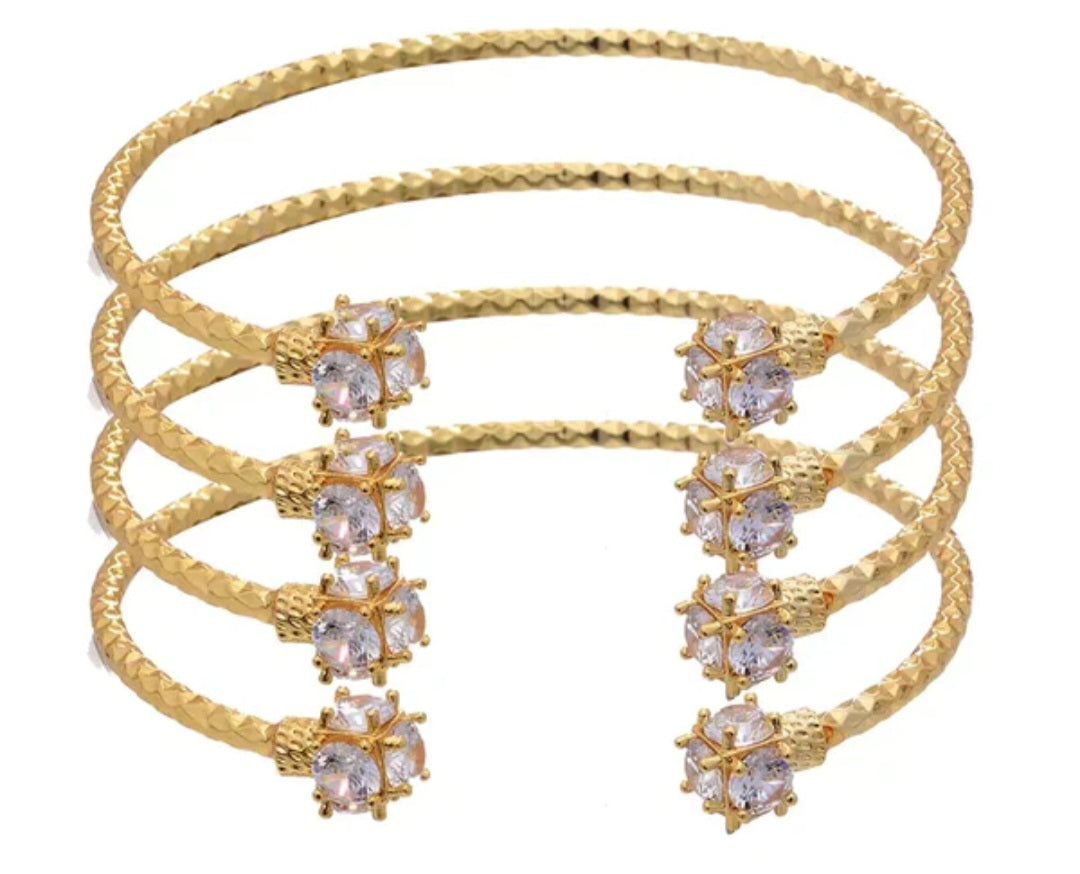 Zumar Rhinestone Bangle Set (2 bangles)
