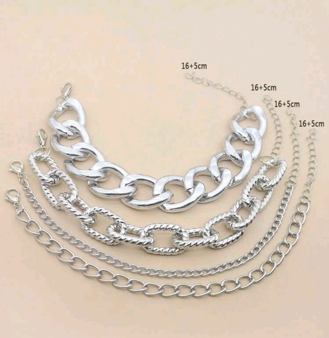 4 Piece Link Bracelet Set