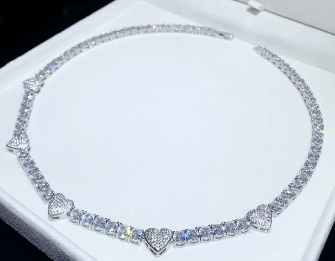 Heart Rhinestone Necklace