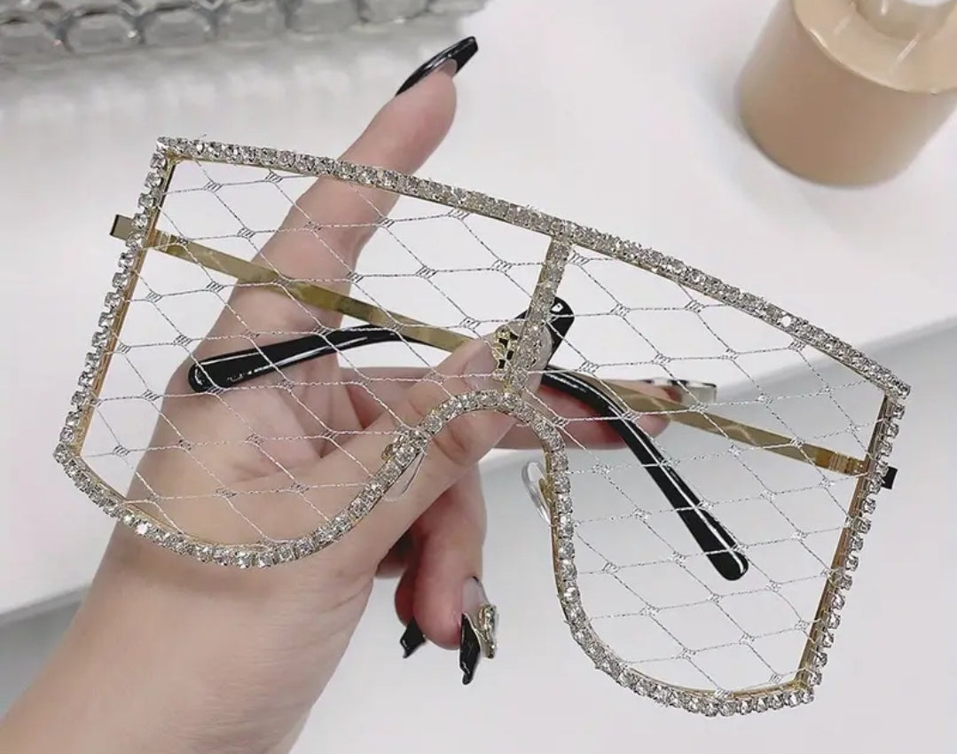 Rhinestone Netted Frames