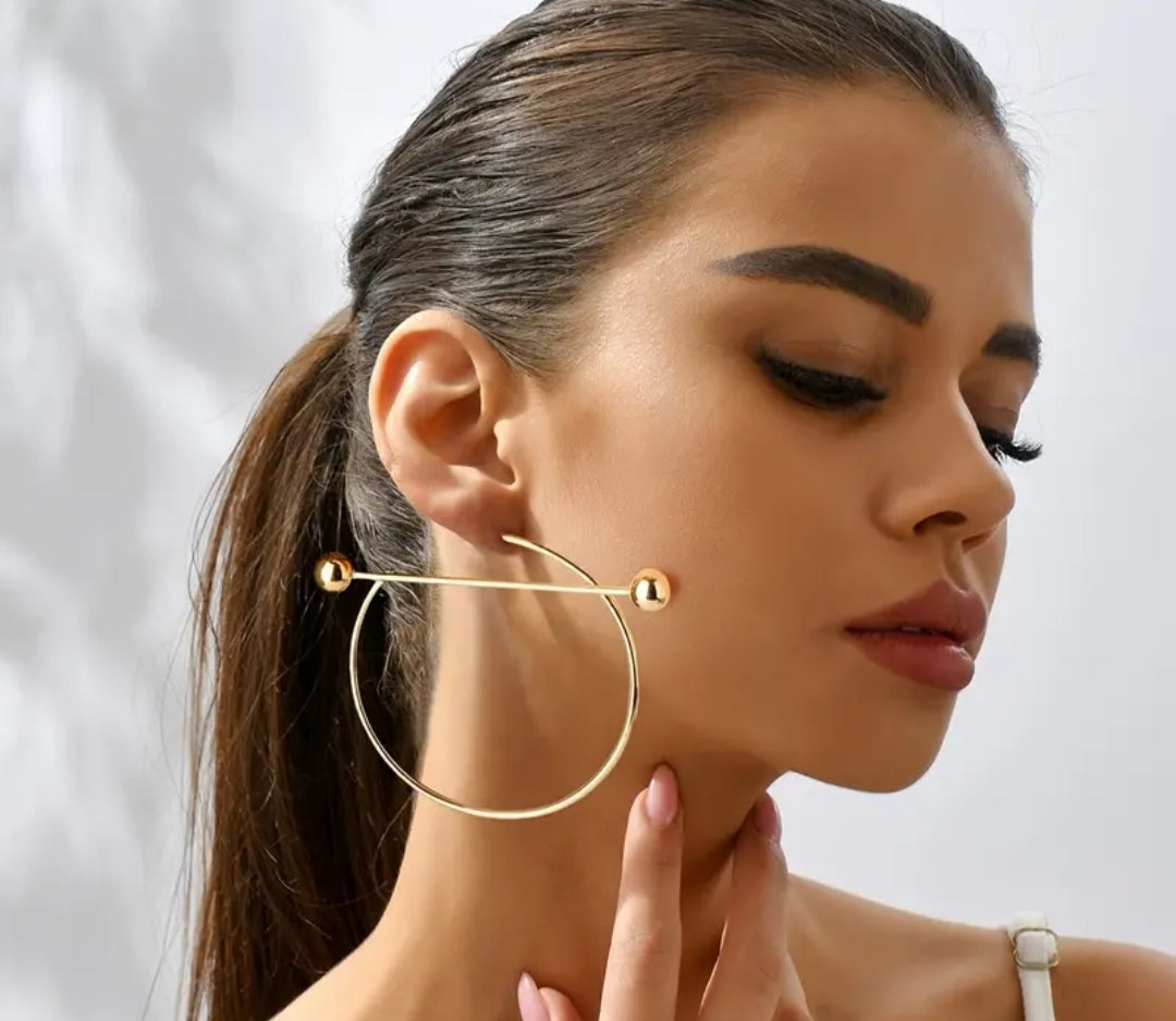 Barbell Hoop Earrings