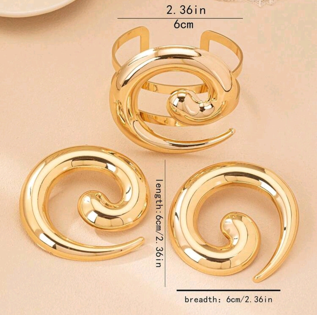Spiral Statement Bangle Bracelet
