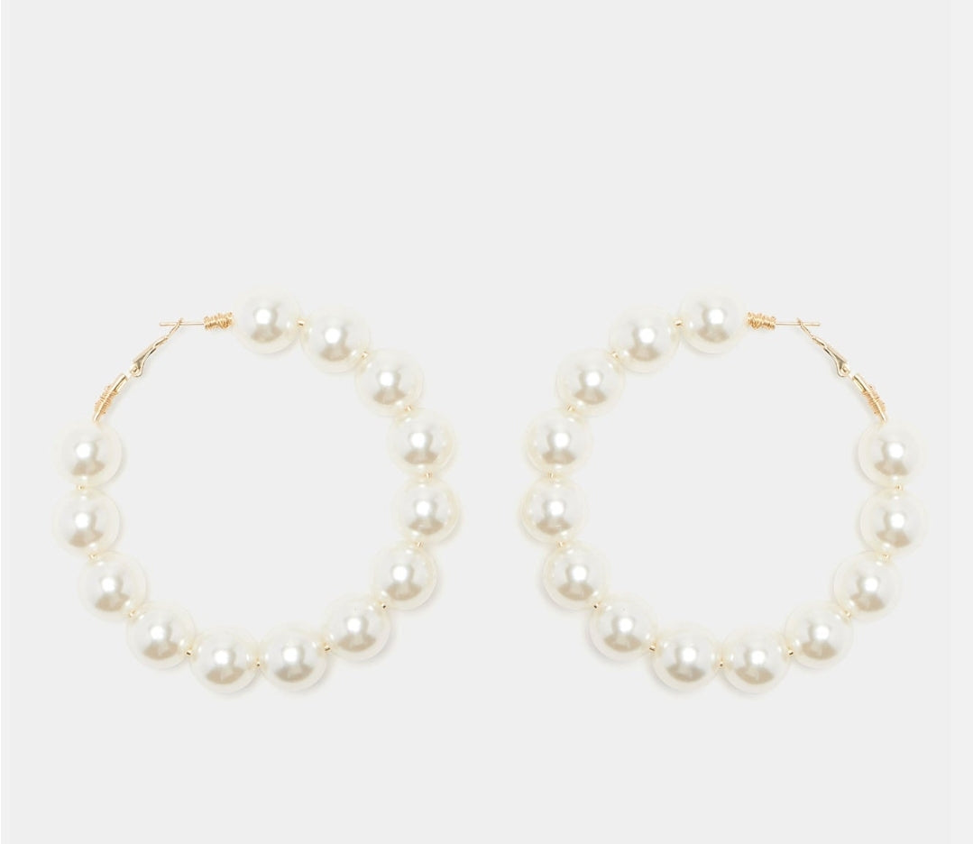 Big Pearl Hoops