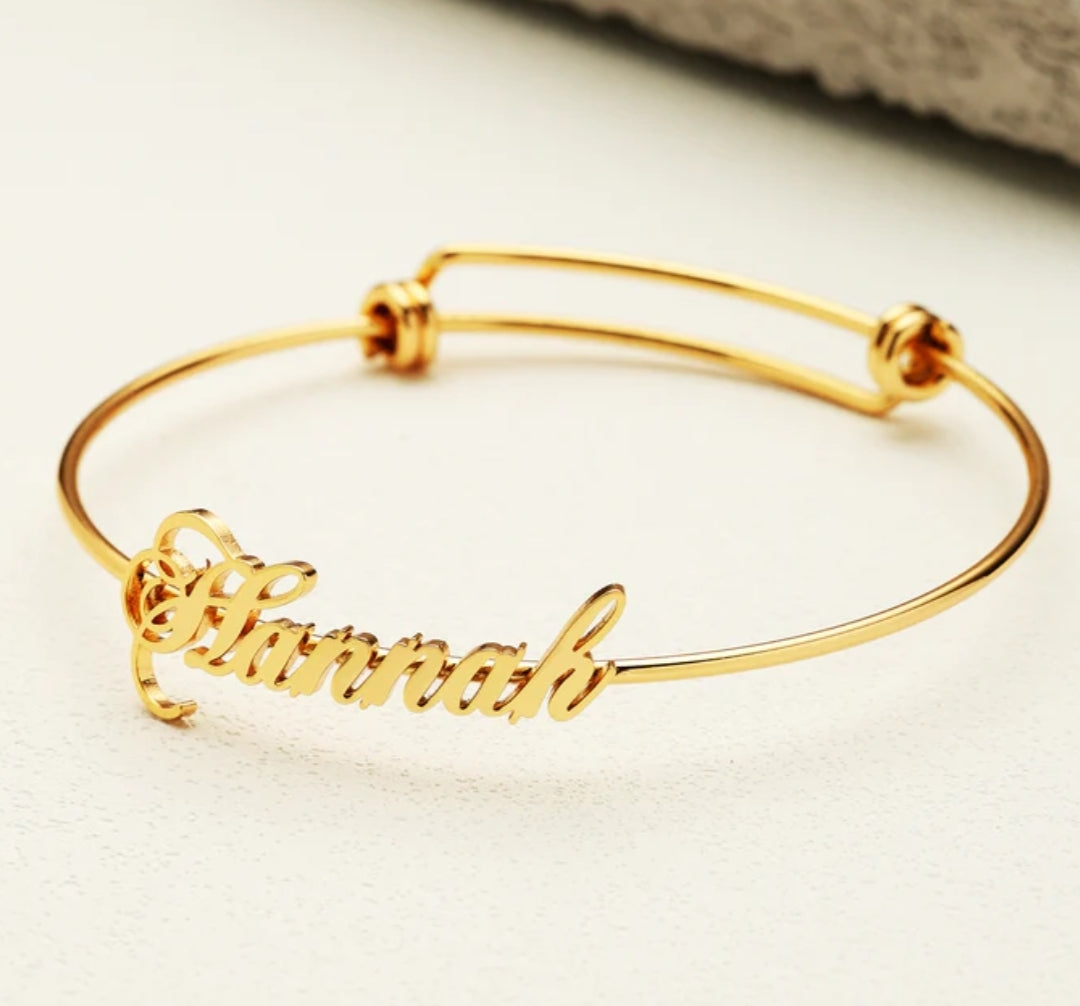 Custom Adjustable Name Bangle