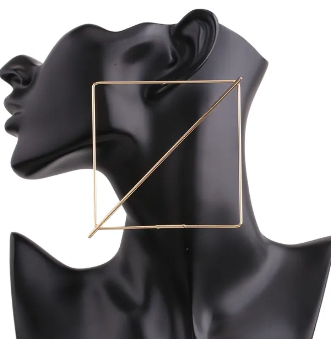 Oversized Square Strike Earrings