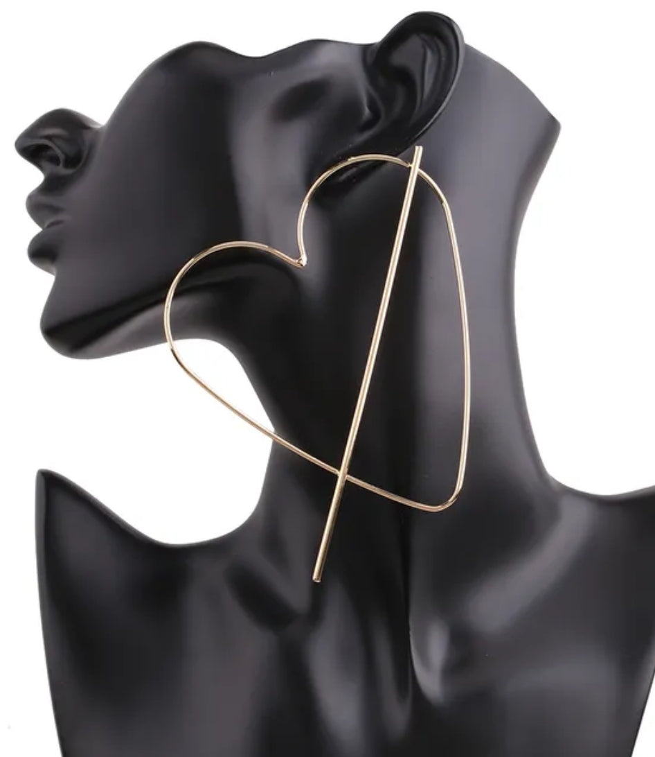 Oversized Heart Strike Earrings