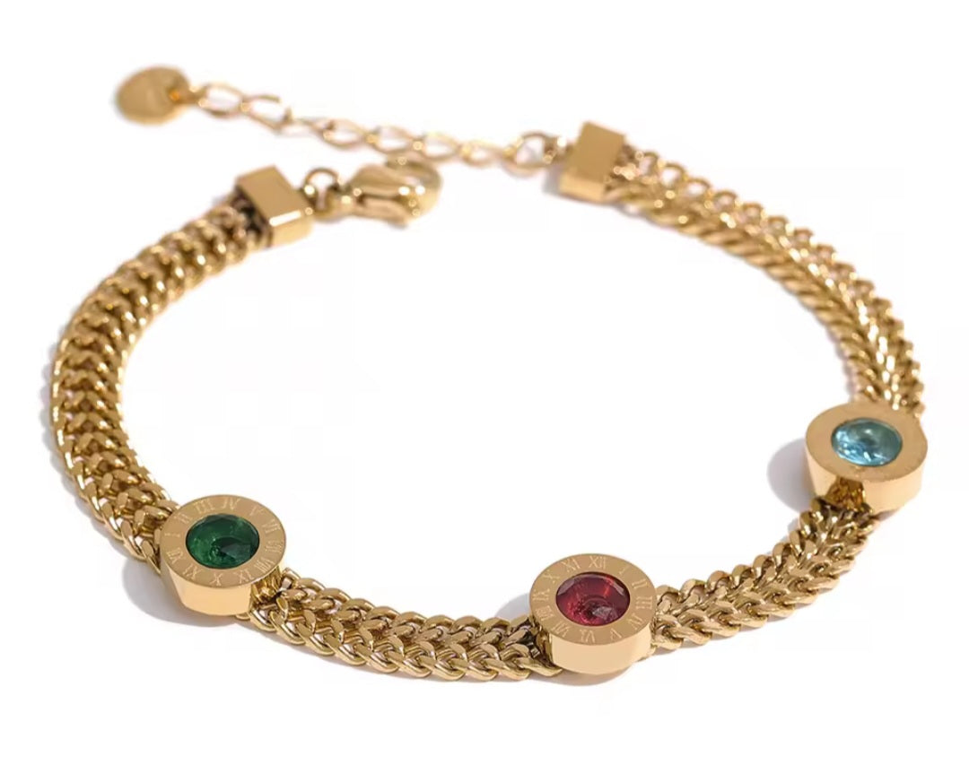 Rhinestone Roman Bracelet