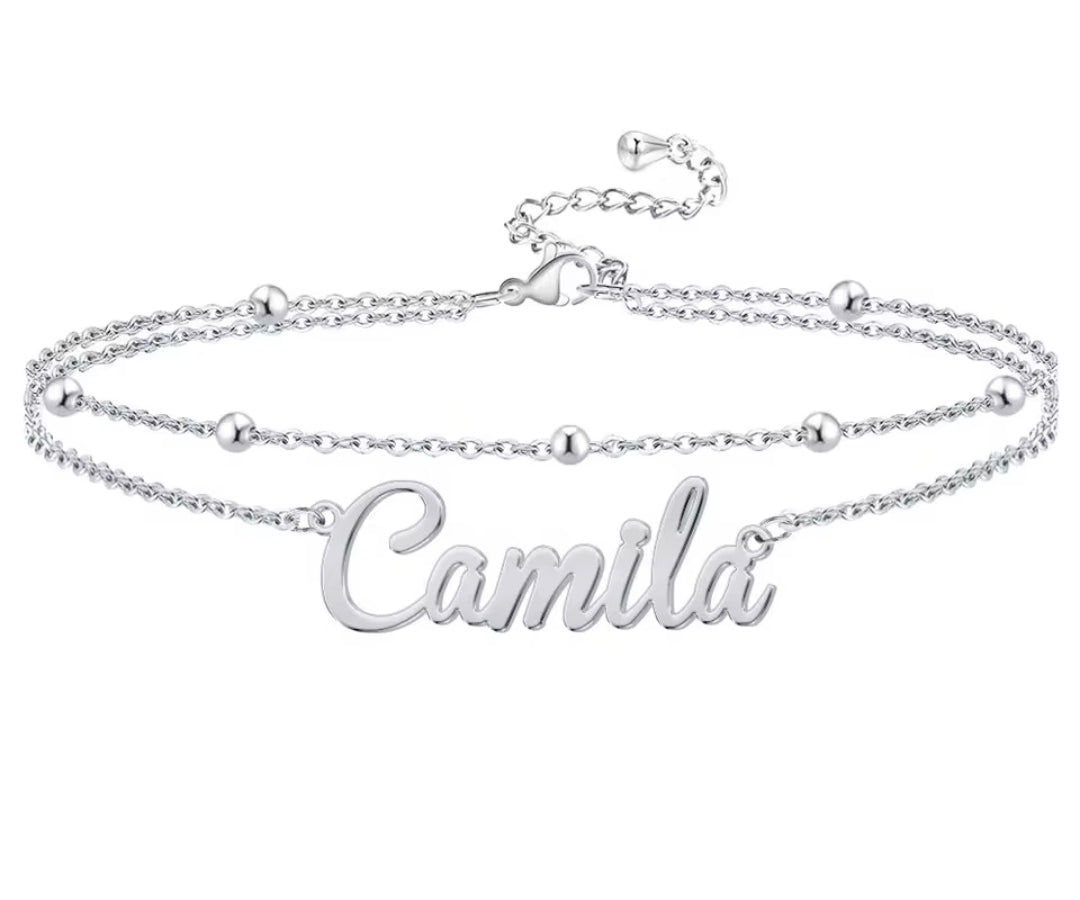 Double Custom Name Anklet