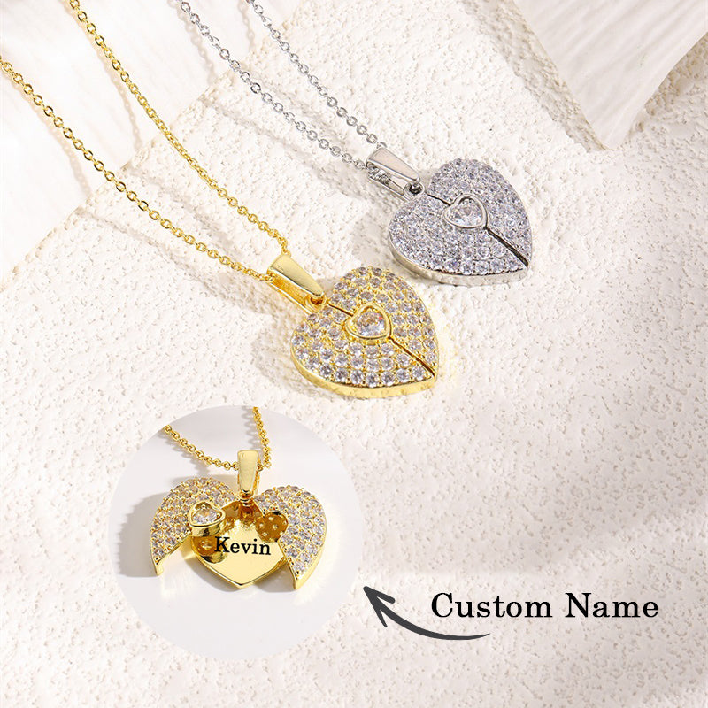 Custom Rhinestone Heart Necklace