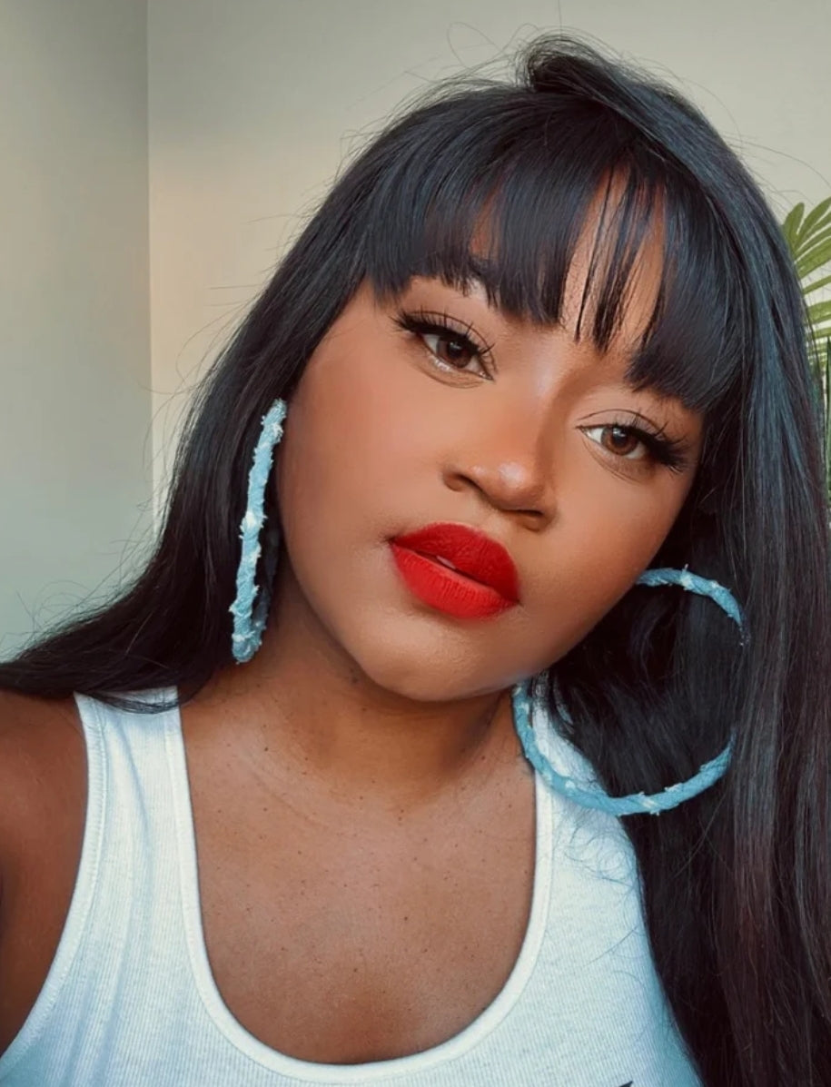 Oversized Denim Hoops