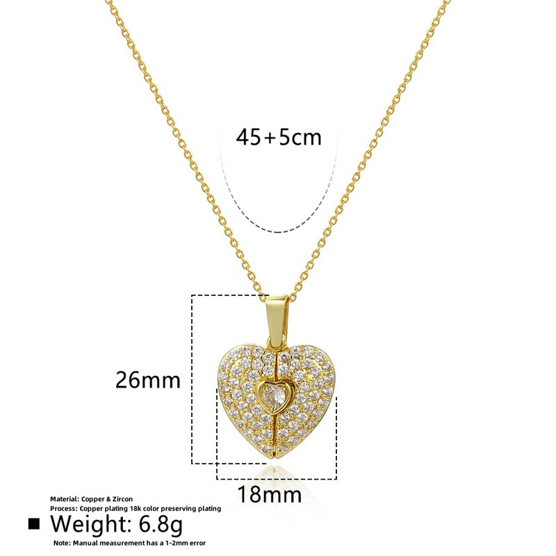 Custom Rhinestone Heart Necklace