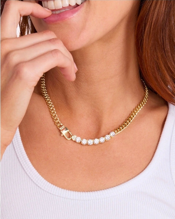 Ryissa Link Rhinestone Necklace