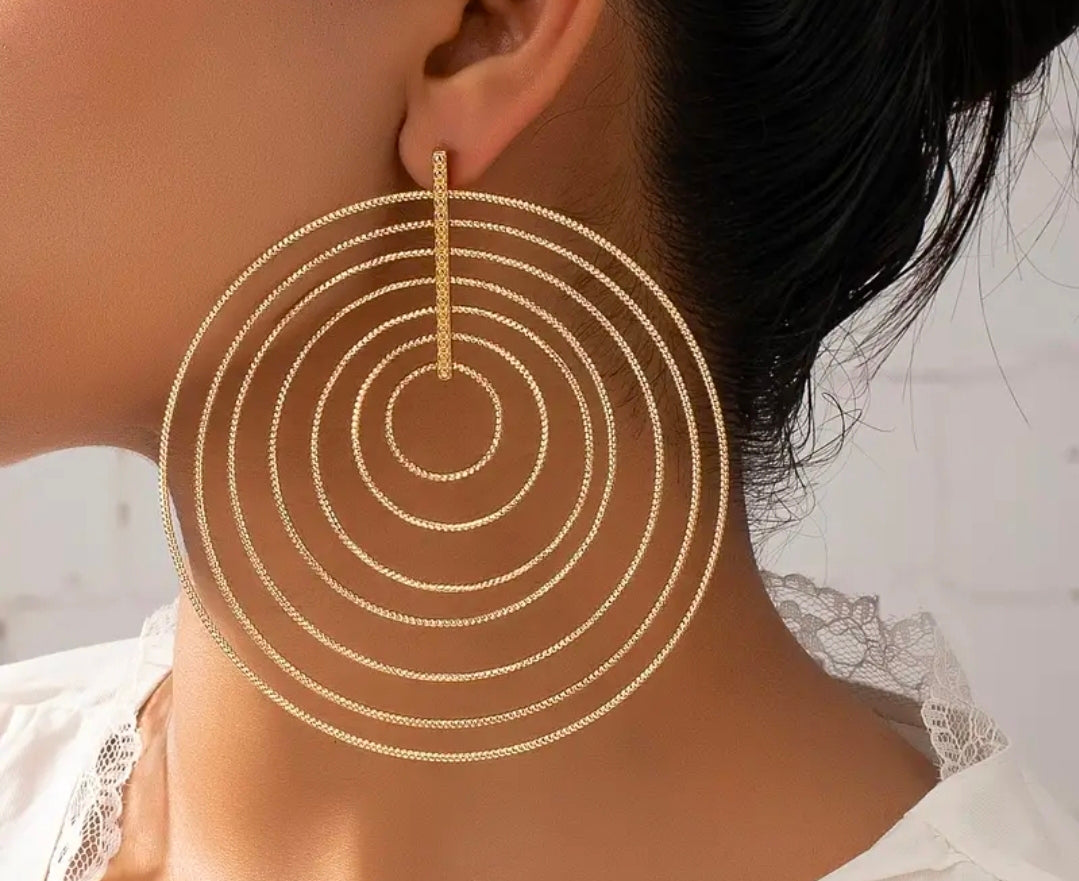 Circle Decor Statement Earrings
