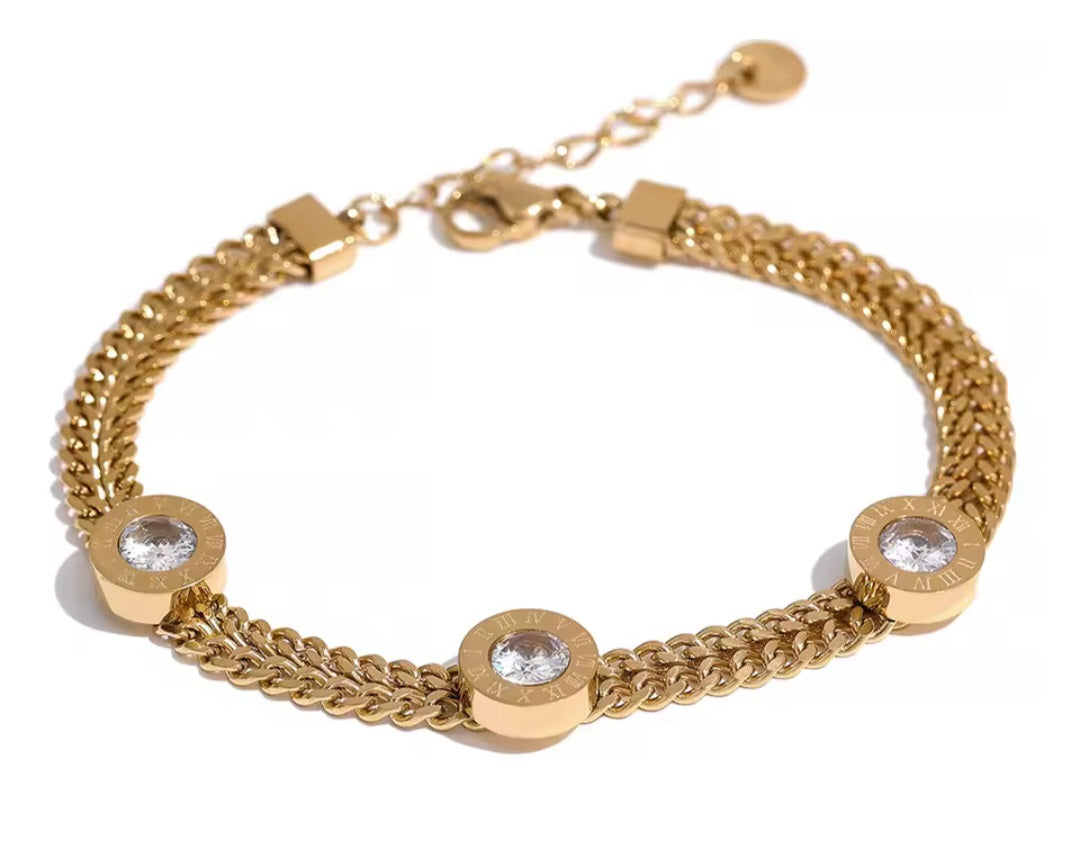 Rhinestone Roman Bracelet