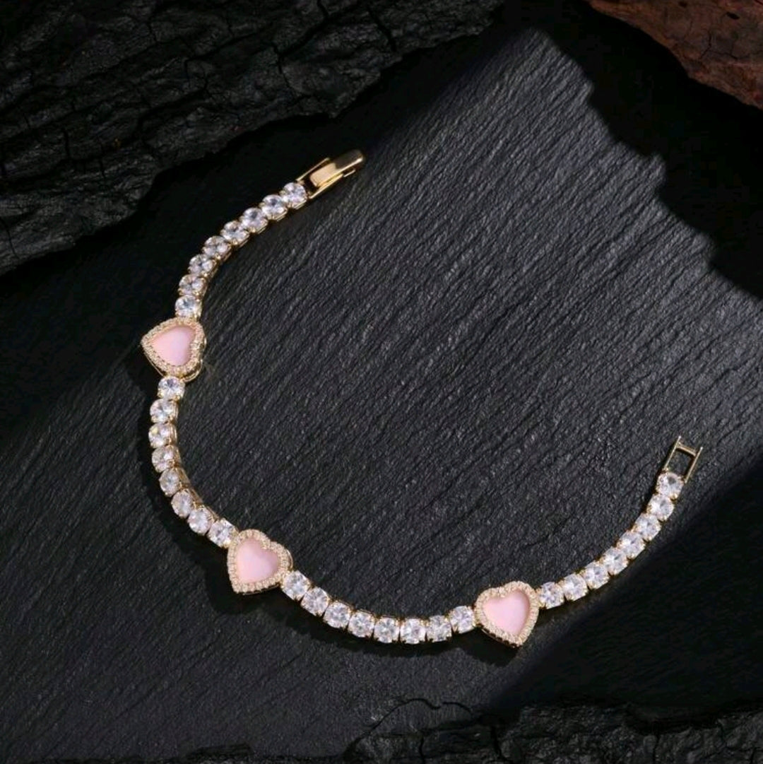 Gorgeous Rhinestone Heart Bracelet