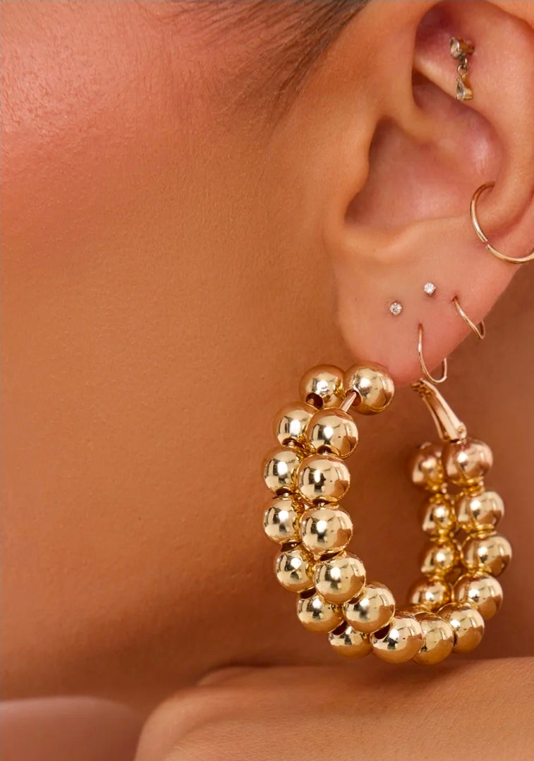 Aveeyla Double Beaded Hoops