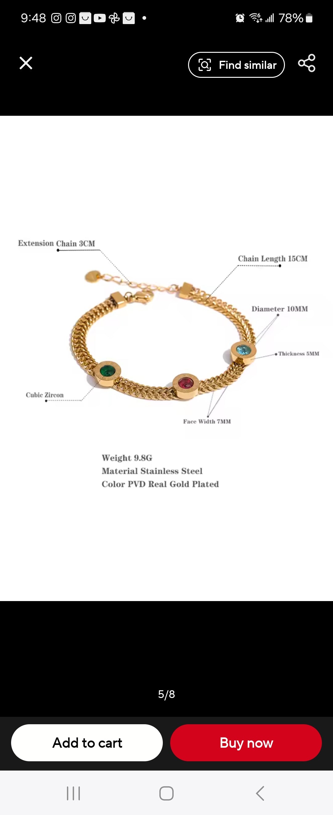 Rhinestone Roman Bracelet