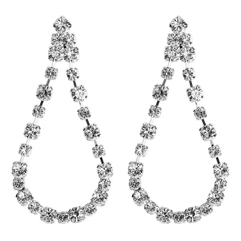 Rhinestone Tear Drop Earrings