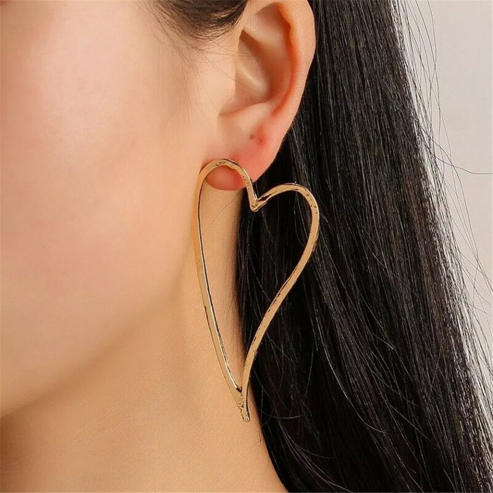Hollow Heart Stud Earrings