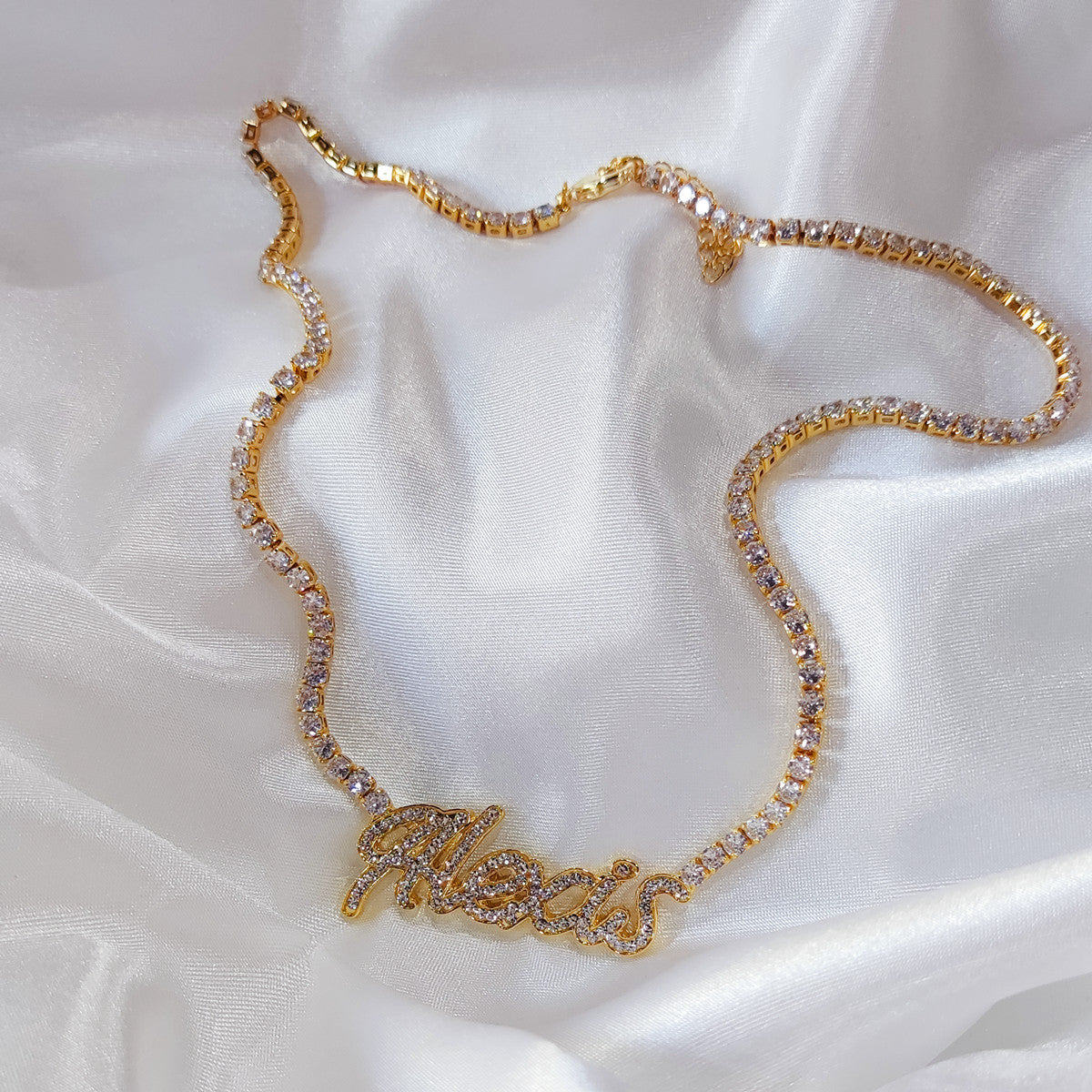 Custom Tennis Name Necklace
