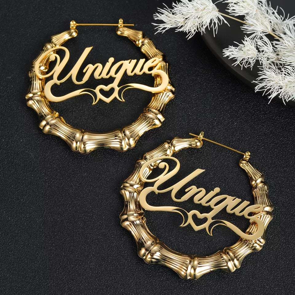 Custom Bamboo Name Hoops