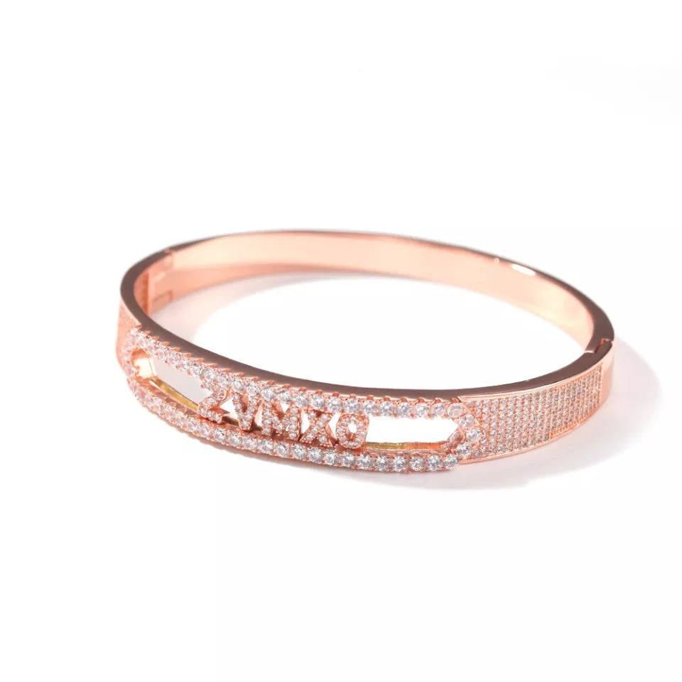 Custom Rhinestone Name Bangle