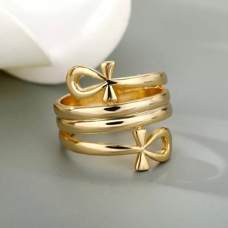 Ankh Swirl Ring