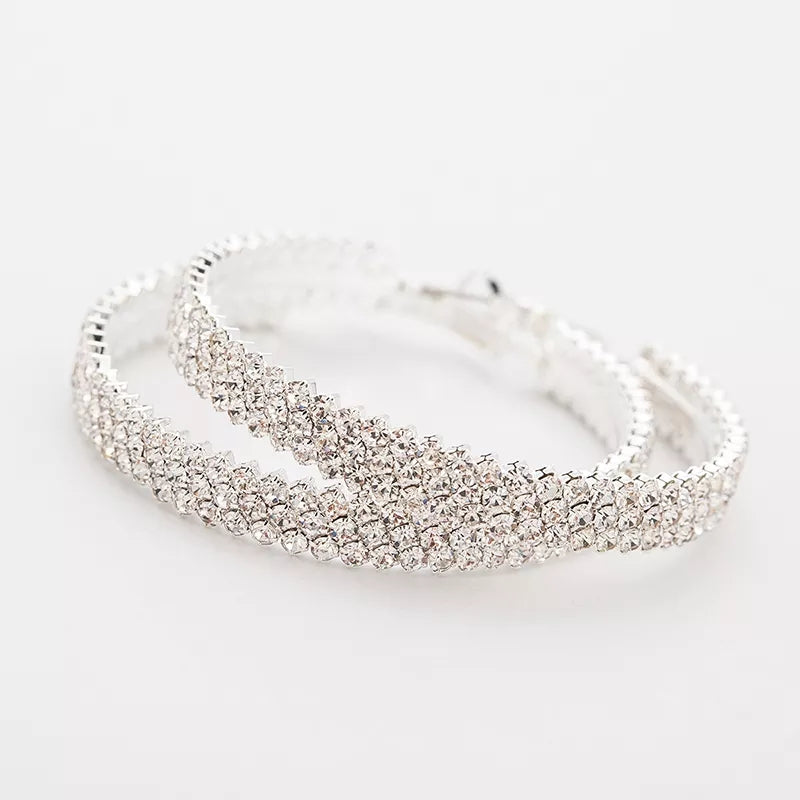 "Glitzy" Rhinestone Hoops