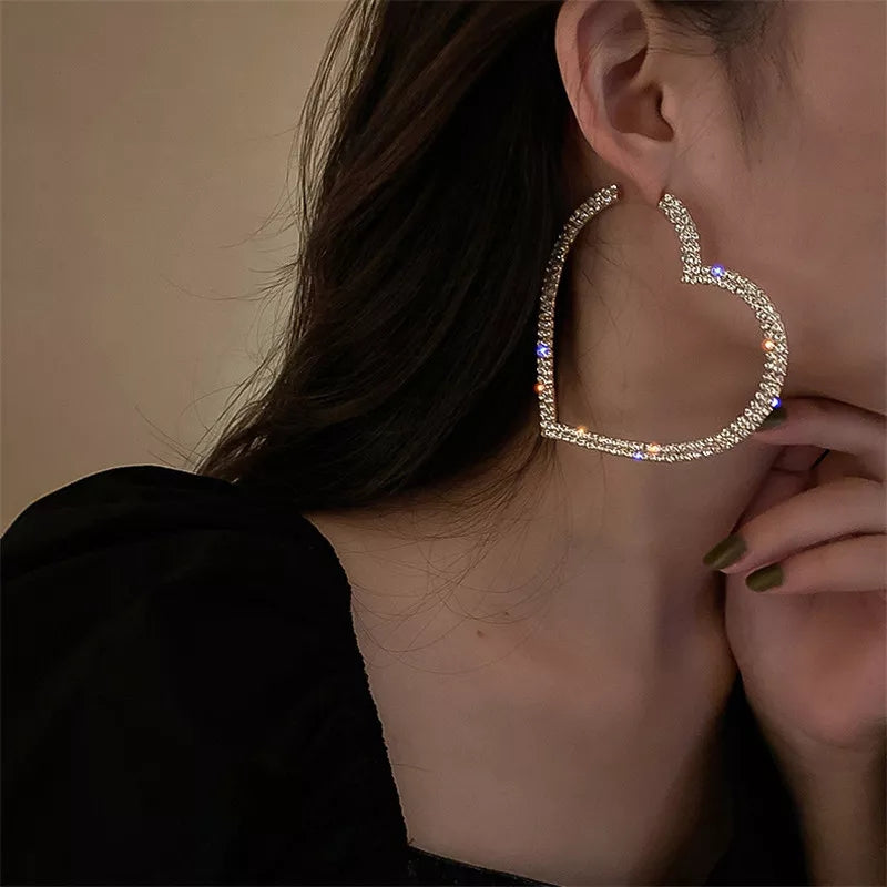 "Dione" Oversized Heart Earrings