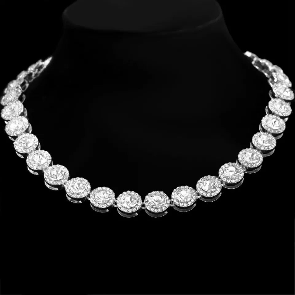 Rhinestone Necklace & Bracelet Set