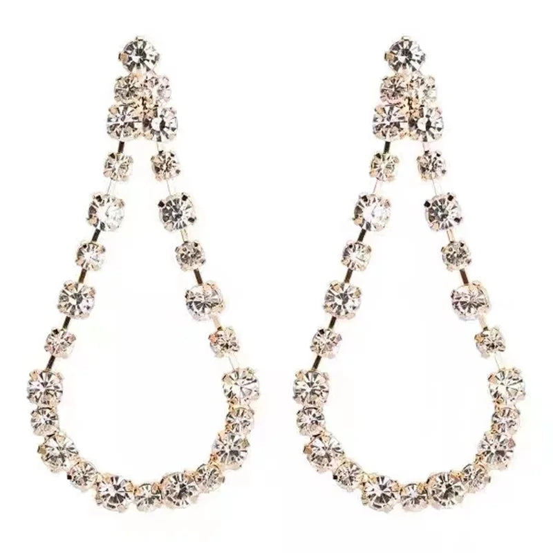 Rhinestone Tear Drop Earrings