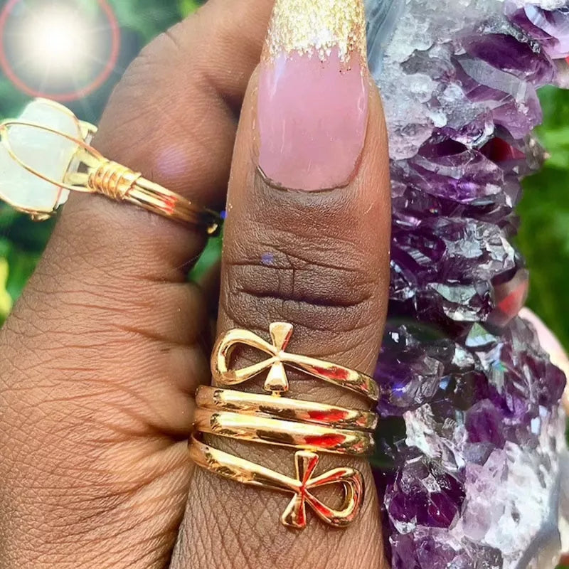 Ankh Swirl Ring