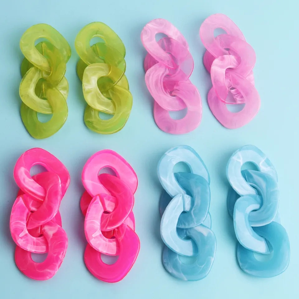 Oversized Acrylic Link Earrings