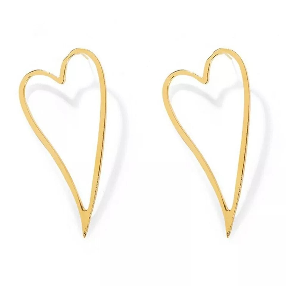 Hollow Heart Stud Earrings