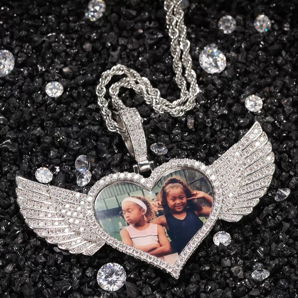 Heart Wings Photo Memory Medallion